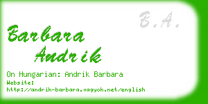 barbara andrik business card